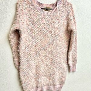 KATSUMI Anthropologie Women oversized Pink Pastel Fuzzy Sweater Size Small EUC